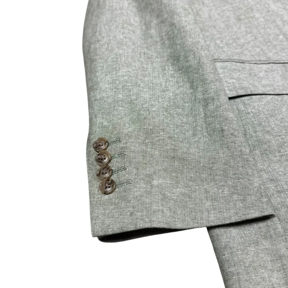 Stafford Signature Classic Fit Light Green Linen Blend Sport Coat Men's 38 Short